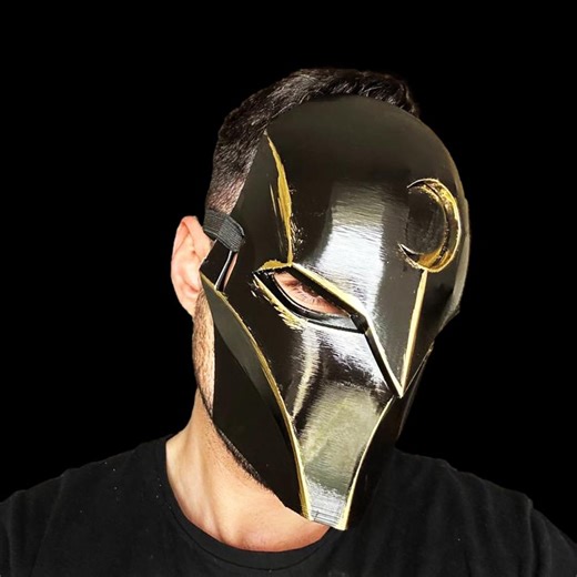Handmade Moon Knight Mask: Full Face Embroidered Cosplay Helmet - Etsy