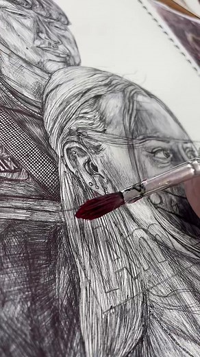 A3 Biro Drawing Process