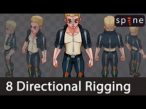 8 direction isometric character rigging in Spine 2D