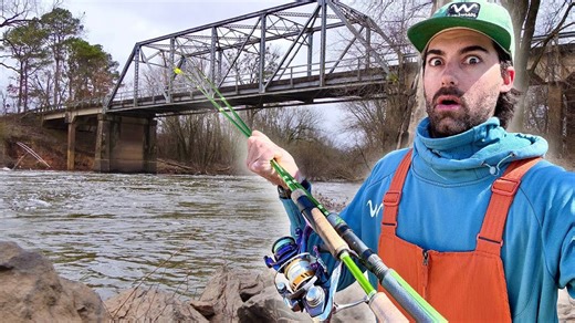 Old creek bridge loaded for spring run crappie fishing adventure