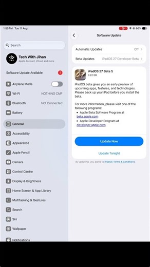 Don't miss this update! iPadOS 27 beta 5 #shorts #ipad #update