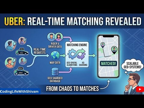 How Uber 🚙 Matches You in Milliseconds | System Design Revealed #systemdesign #codinglifewithshivam