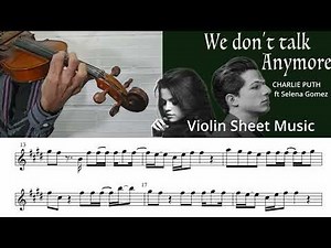 We Don't Talk Anymore - ft Selena Gómez - Charlie Puth - Violin tutorial #violincover #musicsheet