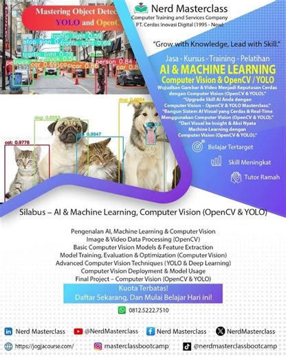 📢 Jasa – Kursus – Training – PelatihanAI & Machine Learning – Computer Vision (OpenCV & YOLO)