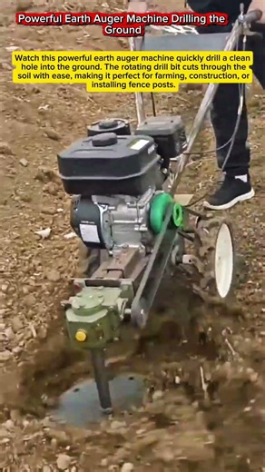 Powerful Earth Auger Machine Drilling the Ground