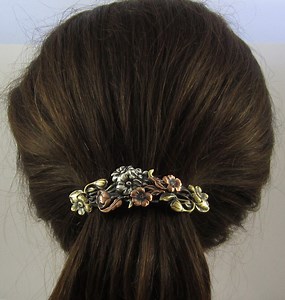 FLOWER FRENCH BARRETTE 80mm- Thick Hair Barrette- Gifts for Gardeners- Hair Accessories- Hair Clip- Flower Barrette - Etsy