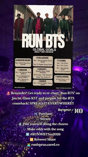 Prepare for BTS 'Run' Comeback on January 1st, 2026