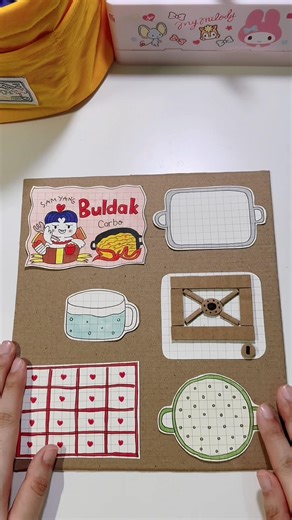 Mì trộn samyang đồ chơi giấy #satisfying #ommomm #papercraft #diy #cooking