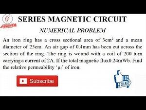 8. FIND THE RELATIVE PERMEABILITY OF THE SERIES MAGNETIC CIRCUIT(Numerical Problem)