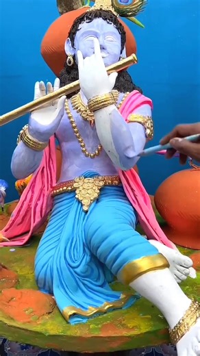 Krishna makhan chor🥰❤️ | How to color Gopal idol made of clay #colouring_Gopal #colouring #gopal