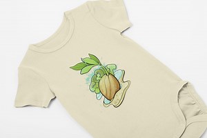 Sprouted Coconut Baby Onesie, Organic Cotton Bodysuit. - Etsy