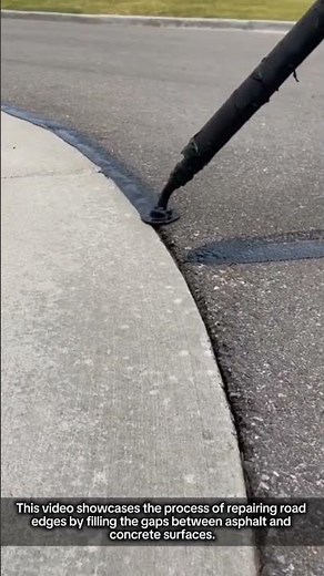 Road Edge Repair and Joint Sealing Process Between Asphalt and Concrete !! #innovation #tools
