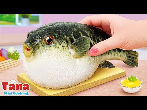 Comida en Miniatura | Súper delicioso pez globo miniatura frito y crujiente 💞 Tana Mini Cooking