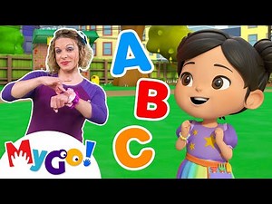 ABC Song - Learn Phonics! | Lellobee City Farm - Nursery Rhymes | MyGo! Sign Language For Kids | ASL