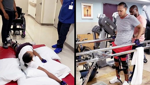 Woman With Temporary Paralysis Powers Through Physical Therapy