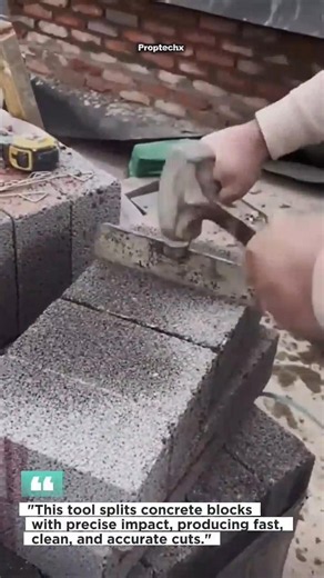 Concrete Block Splitter Tool #Construction #Masonry #Concrete