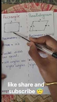 geometry, difference between rectangle and parallelogram #shorts #maths #geometry #vedic #exam