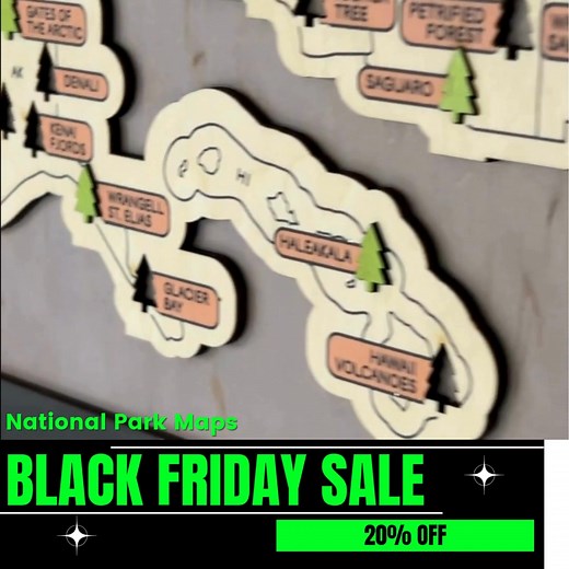 Discover the beauty of nature this Black Friday! 🌎 Our Wooden National Park Maps are now 20% OFF. Highlight your adventures, plan new ones, or give a meaningful gift to someone special. Explore the world—one map at a time. | LeMaps - National Parks Map