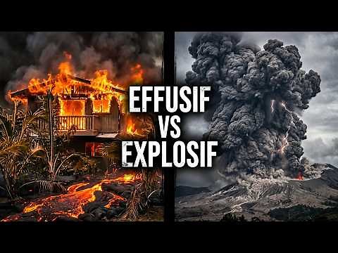 Volcan effusif et volcan explosif - comparaison