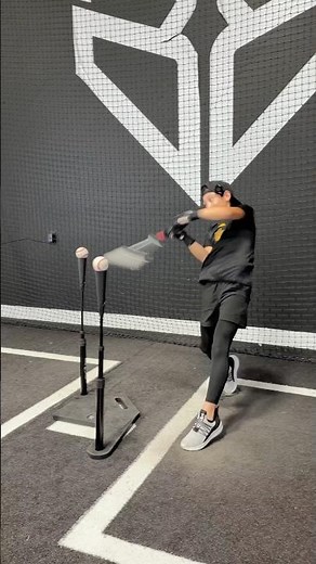 2 tee baseball hitting drill #baseball #baseballlove #baseballlife #baseballdrills #hittingdrills