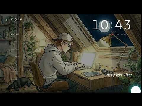 2 HOURS of DEEP FOCUS 🌧️ Cozy Night Vibes for Study & Relaxation | THE STUDY LOFT