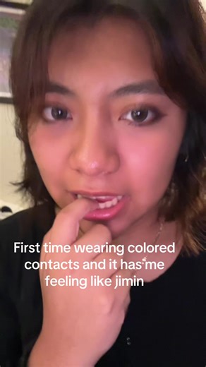 First Time Wearing Colored Contacts Like Jimin