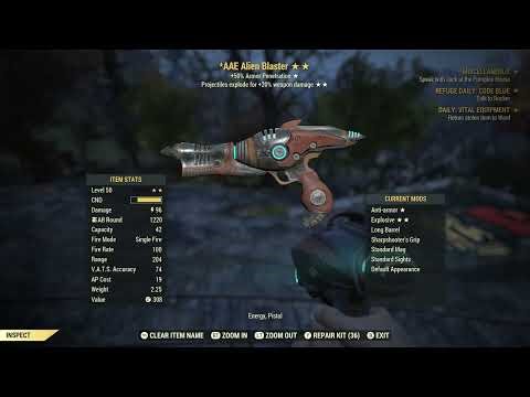 Fallout 76 Explosive Alien Blaster