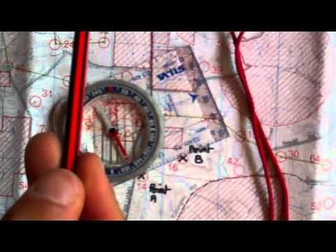 How to use a compass and a map to get from point A to point B?