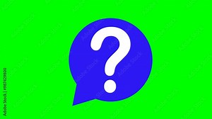 Question mark animation on a green screen background, for video editing, educational content, explainer videos and motion graphics
