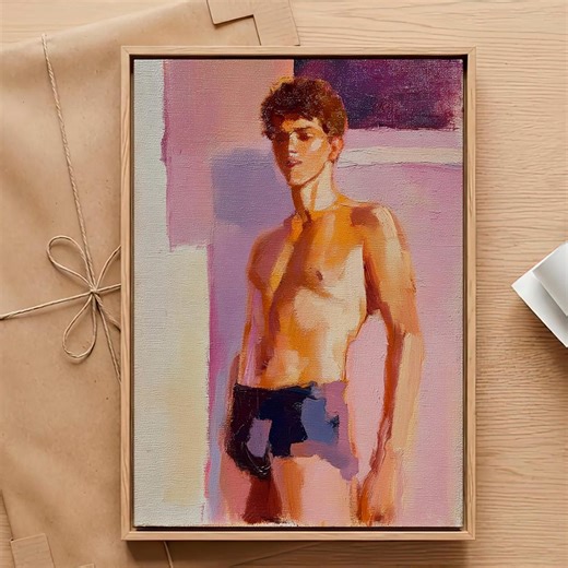 Male Body Gay Canvas Oil Painting Men Figurative Art Textured Canvas Wall Art Gift for Him by Artsenya - Etsy
