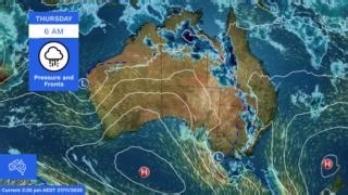 National Weather Forecast for Thursday 28th November: Thunderstorms through eastern New South Wales and inland Queensland. Severe thunderstorms bring the risk of heavy falls and damaging winds to Sydney, as well as other parts of central NSW. More settled for South Australia, inland NSW, and western Victoria, with showers about the southern coasts. Isolated storms through eastern Victoria and northern Tasmania. Severe thunderstorms may bring heavy falls to northern Tasmania on Thursday. Scattere