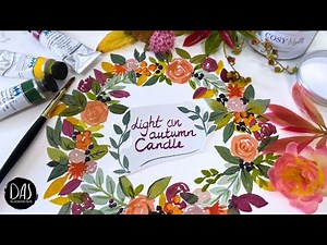 Watercolour Beginners! How to paint an easy floral autumn wreath!