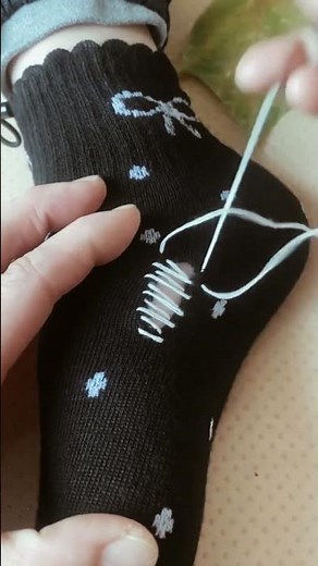 DIY trick to mend socks 🧦 hole. #shorts