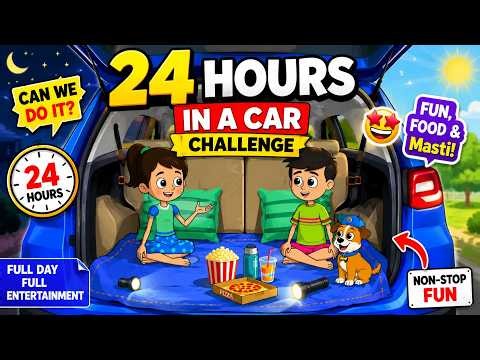 🚗 We Survived 24 Hours in a Car! 😱 | Funny Cartoon | Animated Stories for Kids