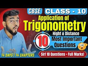 Class 10 Maths Chapter 9 Important Questions 🔥 | Applications of Trigonometry | CBSE 2026
