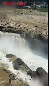 29K views · 175 shares | Spectacular! As one of the #largest waterfalls in China, Hukou Waterfall on Yellow River has regained its grand look due to flood season. | People's Daily, China | Facebook