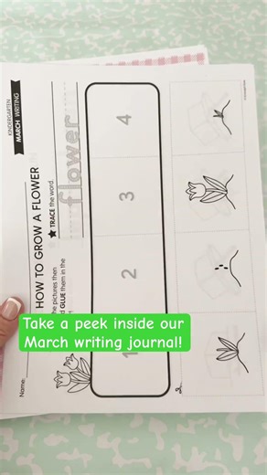 Take a peek inside our March writing journal! Daily journal prompts and free writing!