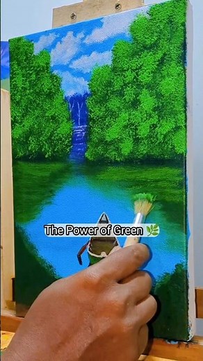 Vibrant Greens! Realistic Forest Painting Tutorial ✨️🌿 #painting