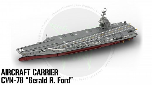 LEGO MOC-192566 CVN-78 Gerald R. Ford | Aircraft Carrier - 1:300 Scale (Creator > Creator Expert 2024)