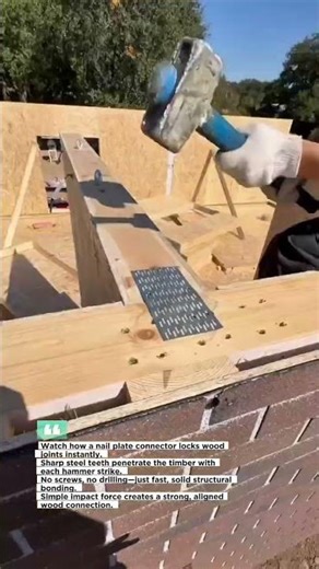 Fast Wood Framing with Nail Plate Connector #construction #framing #shorts