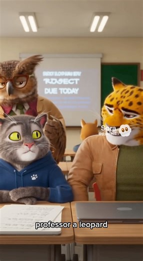 Cat & Leopard Arguing Over Homework 😂 | Claws & Class Part 2