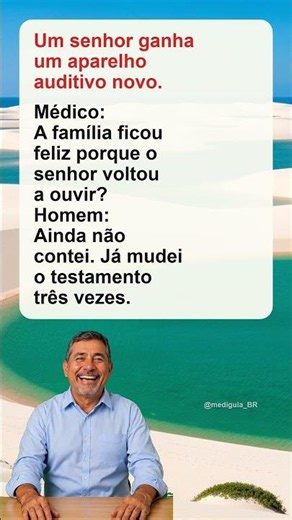 Piada sobre Um senhor ganha 😂😂 #comedia #piada #humor