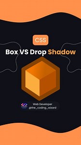 The Coding Wizard | Web Development & AI | 1M🎯 on Instagram: "Box VS Drop Shadow Explained🎯👇: - Box Shadow: The `box-shadow` property is used to add a shadow effect to an element. It includes values for the horizontal offset, vertical offset, blur radius, and color. For example: element { box-shadow: 5px 5px 10px rgba(0, 0, 0, 0.2); } This creates a shadow that is 5 pixels horizontally, 5 pixels vertically, with a blur radius of 10 pixels and a slightly transparent black 