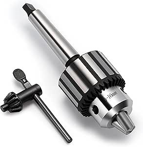 5/8" (16mm) Drill Chucks, Power Drill Chucks with K32 Chuck Key for Drill Press Lathe, MT2 Shank Handle, #2 Morse Taper Arbor (B18), Heavy Duty Drill Attachments, Jaw Tightening Key