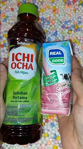 menemukan susu real good stroberi dan teh ichi ocha dikardus #jajanan #jajan #huntingjajan