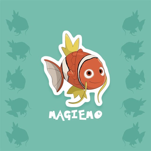 Magiemo Sticker | Magikarp Nemo Mashup, Waterproof Vinyl