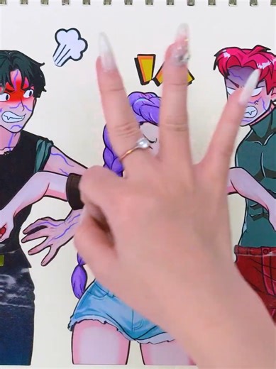 KPOP DEMON HUNTERS Sticker Love Triangle of HUNTRIX MIRA & Demon SAJA BOYS 💔🔥 - Sticker Book DIY #kpopdemonhunter #mira #sajaboys #stickerbook #diy