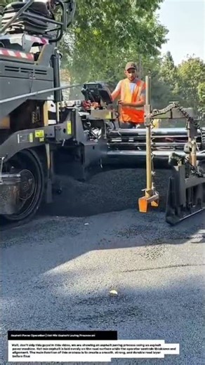 Asphalt Paver Operation | Hot Mix Asphalt Laying Process on Road Surface.