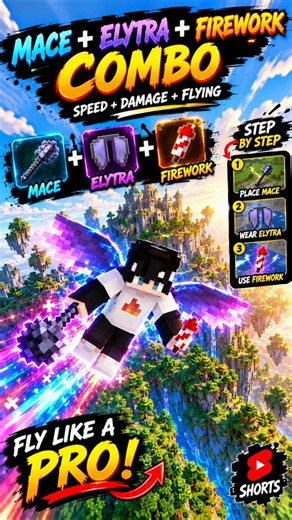 The Most OP Combo in MCPE! 😱 Mace + Elytra + Firework = UNSTOPPABLE! 🔥🚀