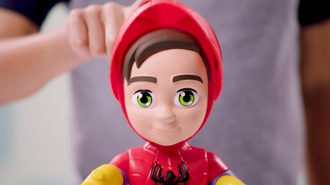 Marvel Spidey and His Amazing Friends Electronic Suit Up Spidey, 10-Inch Action Figure with Lights and Sounds, Preschool Toys for Kids Ages 3 and Up